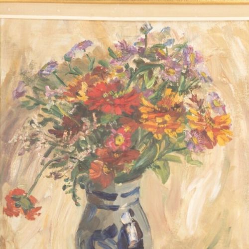 C1950 STILL LIFE OIL ON BOARD MID CENTURY ART