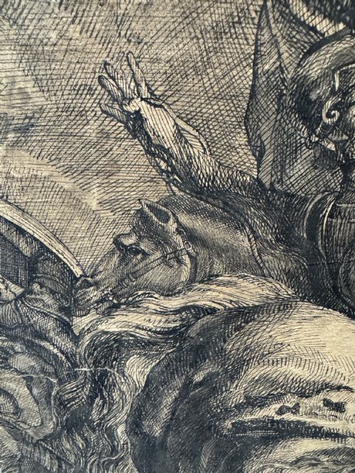 AFTER RUBENS LATE 17TH CENTURY OLD MASTER DRAWING PEN AND INK