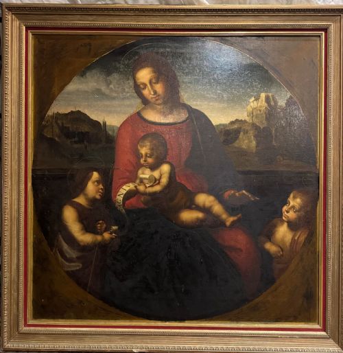 C18TH CENTURY AFTER RAPHAEL 'MADONNA TERRANUOVA' OIL ON CANVAS