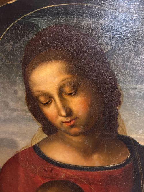 C18TH CENTURY AFTER RAPHAEL 'MADONNA TERRANUOVA' OIL ON CANVAS