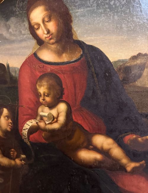 C18TH CENTURY AFTER RAPHAEL 'MADONNA TERRANUOVA' OIL ON CANVAS