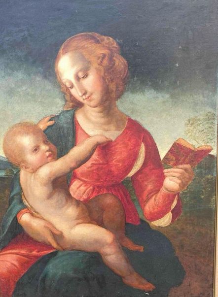 EARLY 19TH CENTURY AFTER RAPHAEL 'MADONNA COLONNA' OIL ON CANVAS