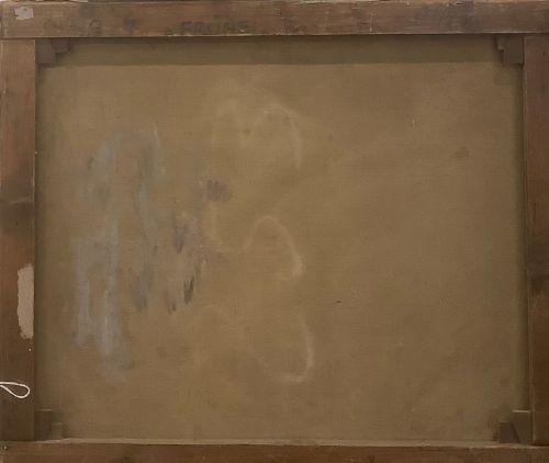 FRITZ GARTNER 1882 - 1958 GERMAN LANDSCAPE WITH CHIMNEYS AND PLOUGHING OIL ON CANVAS C1920