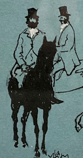 LYNTON LAMB 1907 - 1977 WATERCOLOUR DRAWING EQUESTRIAN SCENE C1950