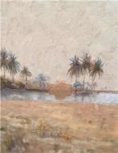 Mirage in the Desert, Basra   J Milner Fl late 19th/early 20th century Oil on Panel