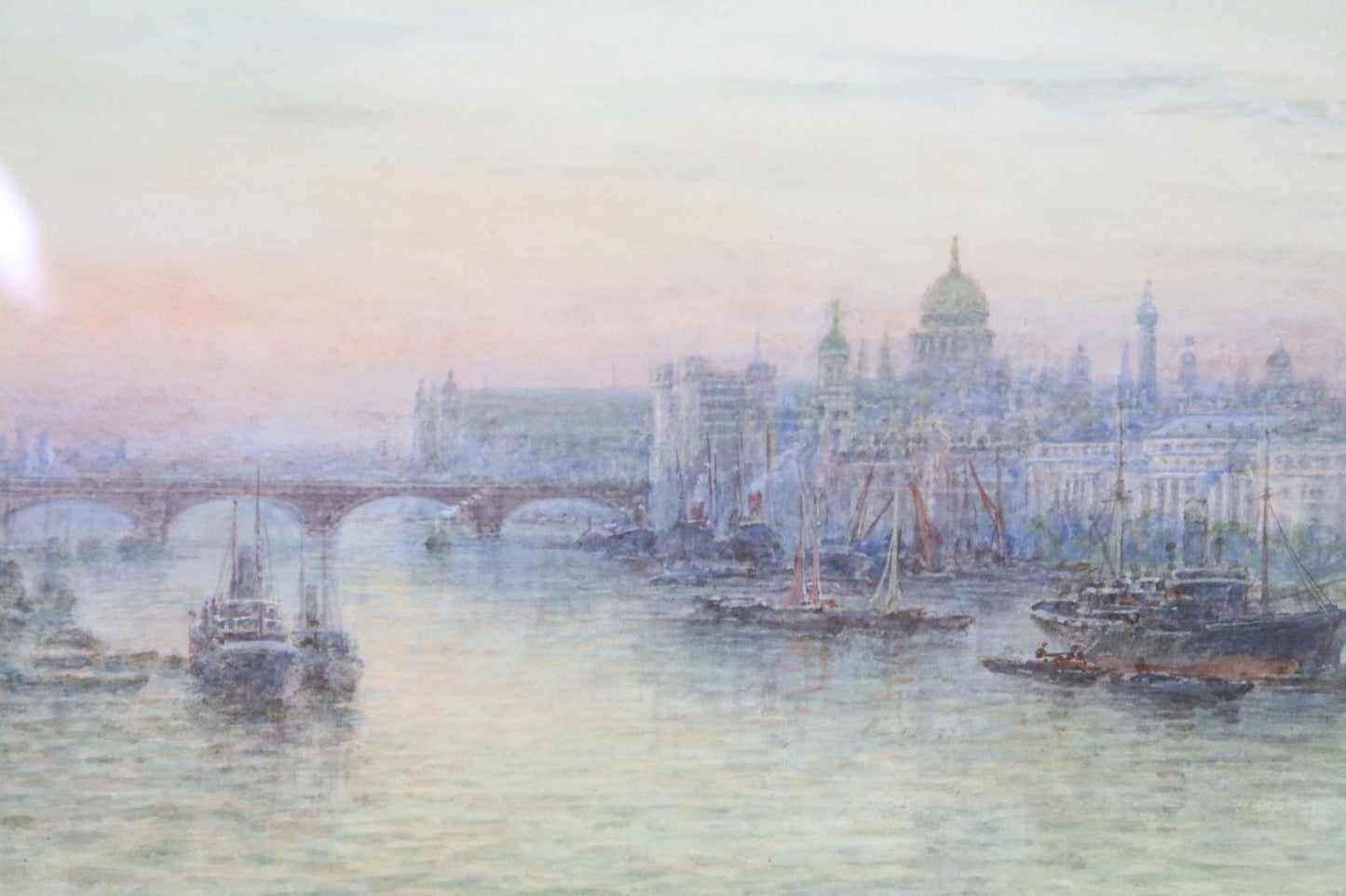 WALTER DUNCAN 1851 - 1932  WATERCOLOUR "ST PAULS CATHEDRAL FROM THE THAMES"