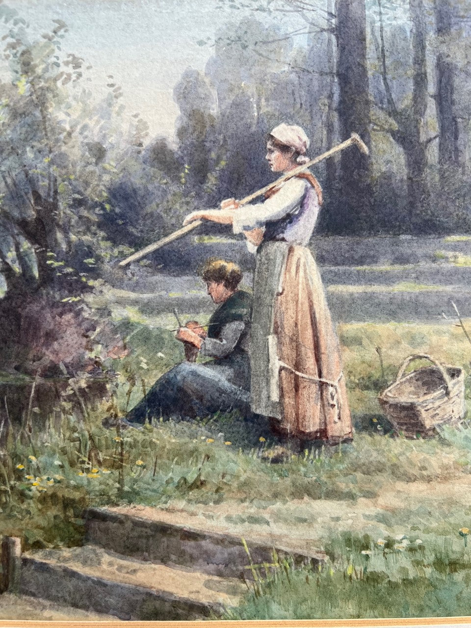 C1880 WATERCOLOUR BY GEORGINA MARTHA DE L'AUBINIERE 1848 - 1930