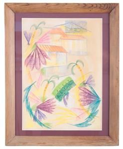 C1950S HYMAN SEGAL 1914 - 2004 CORNISH ST IVES ART -ABSTRACT TROPICAL LANDSCAPE
