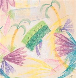 C1950S HYMAN SEGAL 1914 - 2004 CORNISH ST IVES ART -ABSTRACT TROPICAL LANDSCAPE