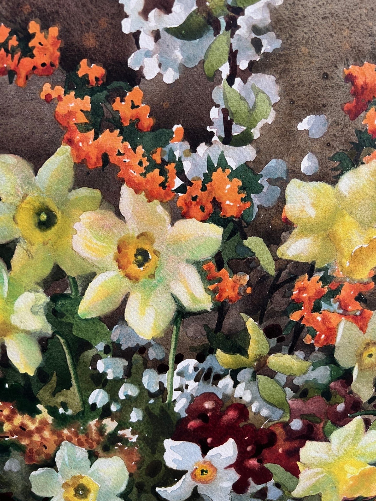 JAMES GRAY ACTIVE 1917 - 1947 LARGE  WATERCOLOUR MIXED FLOWERS