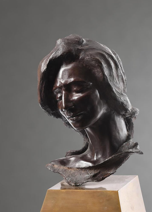 1978 Good quality bronze head of a woman 48cm tall