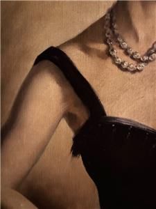 EDWARD HURST (1912-1972) AN OIL ON CANVAS PAINTING OF A LADY,  POSSIBLY A DANCER BLACK SWAN1950