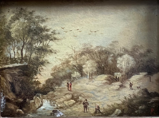 Uno dei due dipinti di natura morta in miniatura della fine del XVIII e dell'inizio del XIX secolo