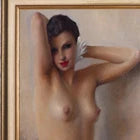 C1930 NUDE PORTRAIT PAINTING - SUPERB QUALITY - FRAMED - FRENCH ART DECO