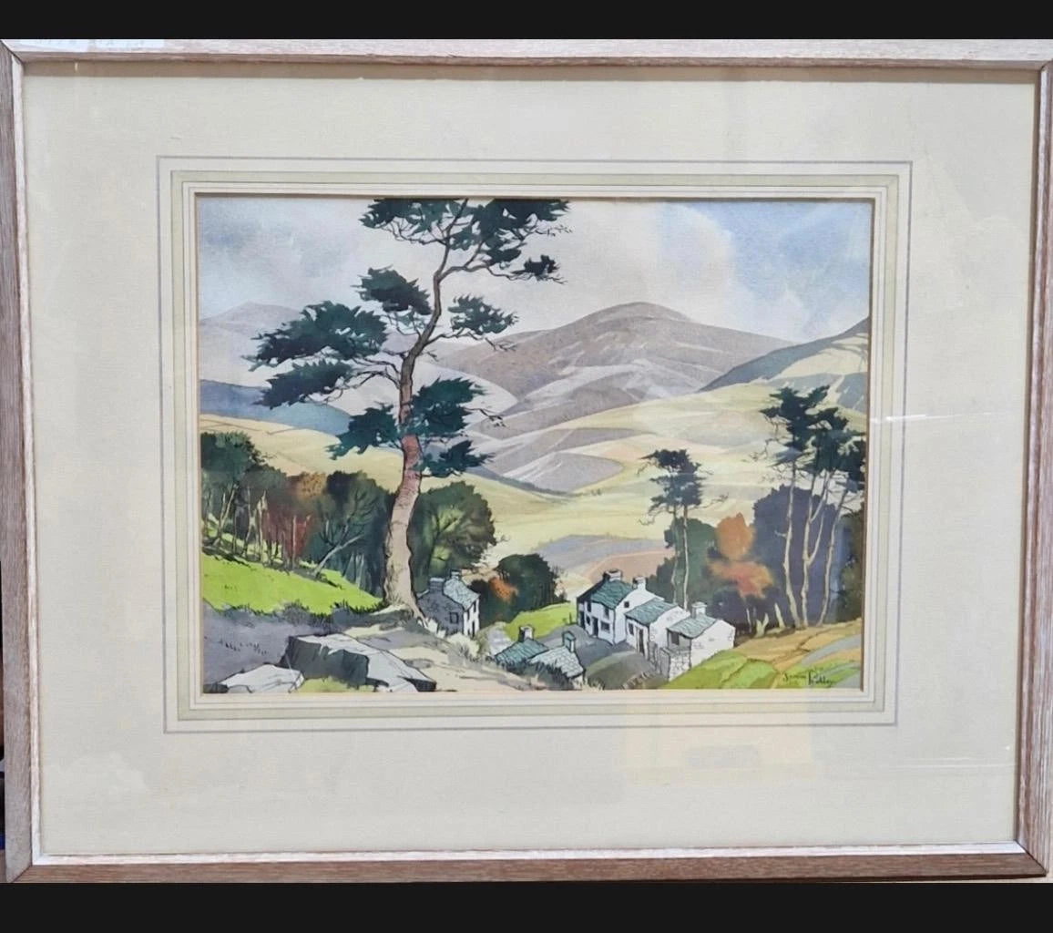 JAMES PRIDDEY 1916 - 1980 WATERCOLOUR 'SNOWDON FOOT HILLS CARNED LLEWELLYN WALES