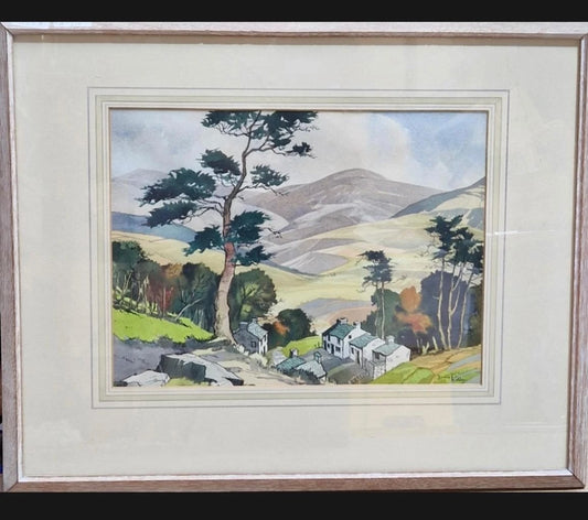 JAMES PRIDDEY 1916 - 1980 WATERCOLOUR 'SNOWDON FOOT HILLS CARNED LLEWELLYN WALES