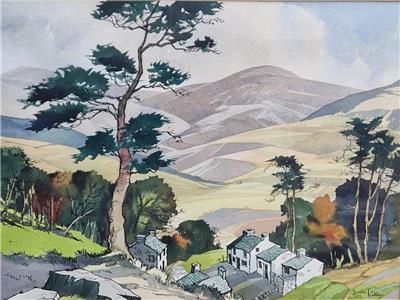 JAMES PRIDDEY 1916 - 1980 WATERCOLOUR 'SNOWDON FOOT HILLS CARNED LLEWELLYN WALES