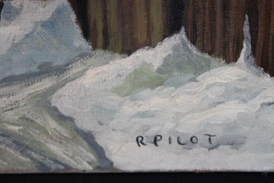 Robert Wakeham Pilota 1898-1967 Olio canadese su tela Cabina coperta di neve intorno agli anni '20