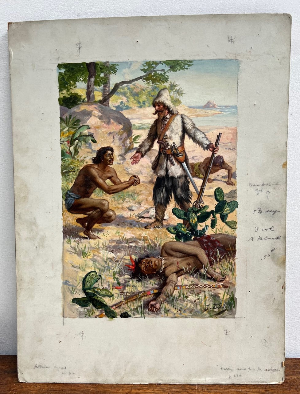 ILLUSTRATIVE ARTWORK FOR “ROBINSON CRUSOE” PUBLISHED A & C BLACK IN 1903