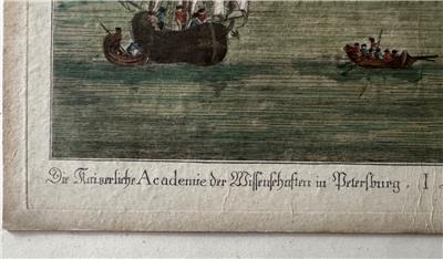 L'Academie Imperial des Sciences a Petersburg Hand Coloured Engraving c1790