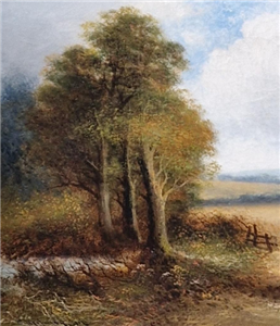 1912 OIL ON CANVAS - SHERE SURREY - MULREADY - SIGNED AND IN ORIGINAL FRAME