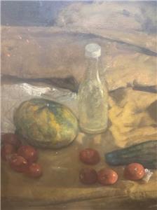 George Weissbort 1928 - 2013  Still Life with Fruit and Vegetables  Oil on Board 1957