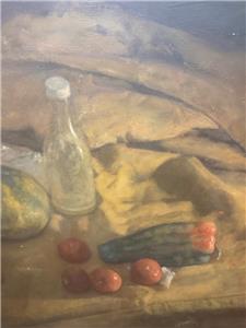 George Weissbort 1928 - 2013  Still Life with Fruit and Vegetables  Oil on Board 1957