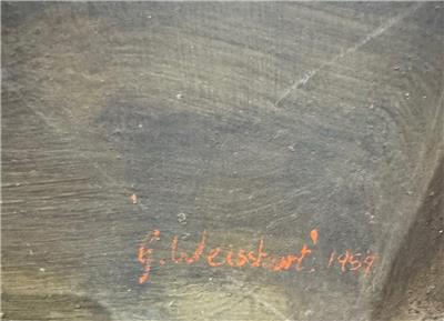 George Weissbort 1928 - 2013  Still Life with Fruit and Vegetables  Oil on Board 1957