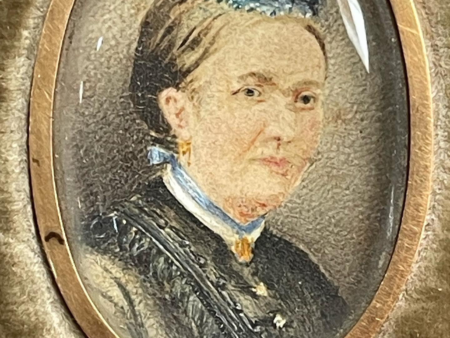 19th Century Miniature Watercolour Portrait Painting - Fanny Coryton