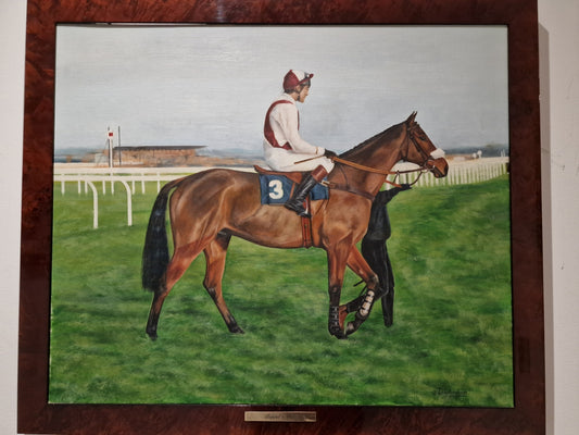 Horse and Jockey Poppet's Pet Oil Painting