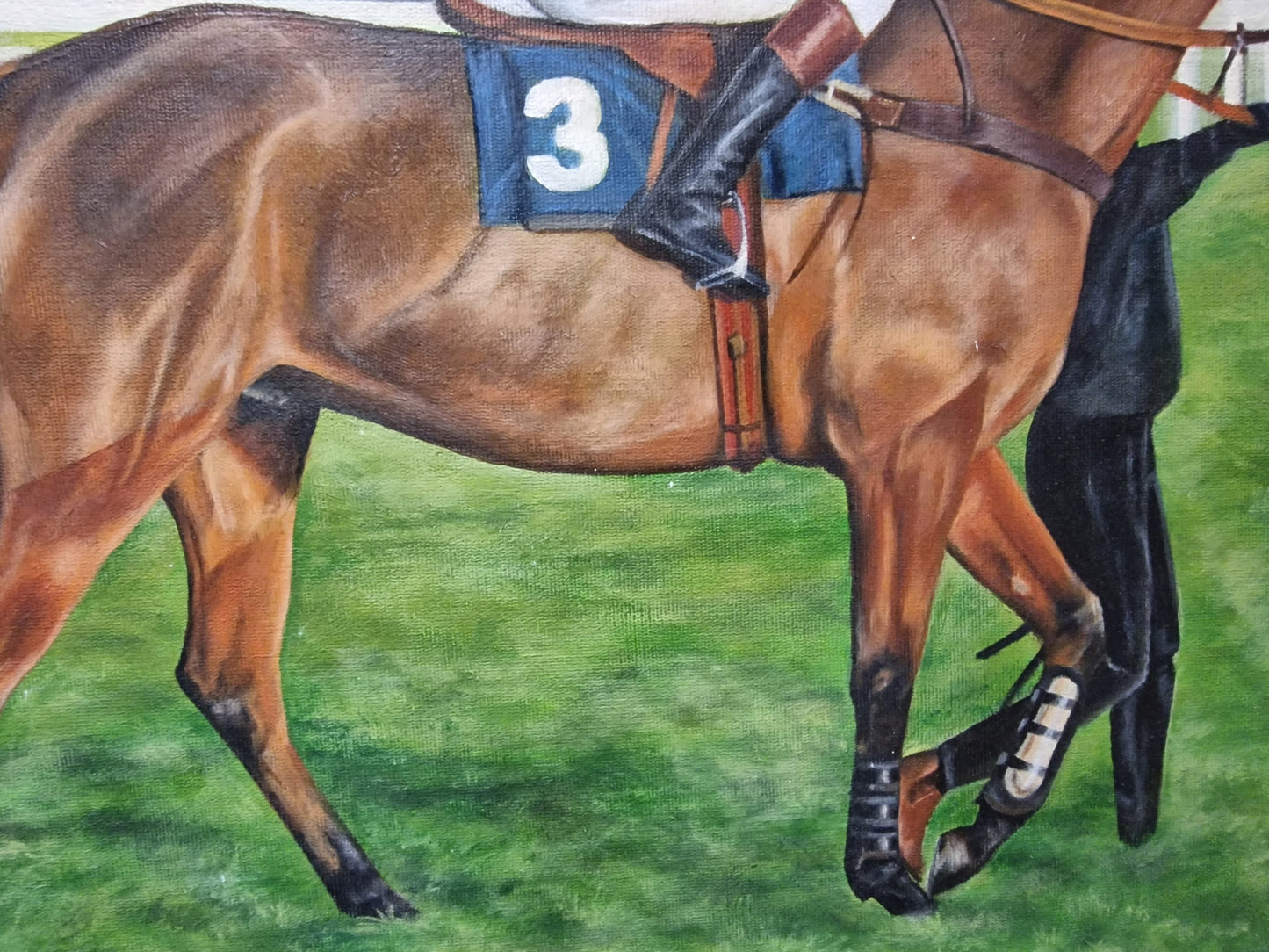 Horse and Jockey Poppet's Pet Oil Painting