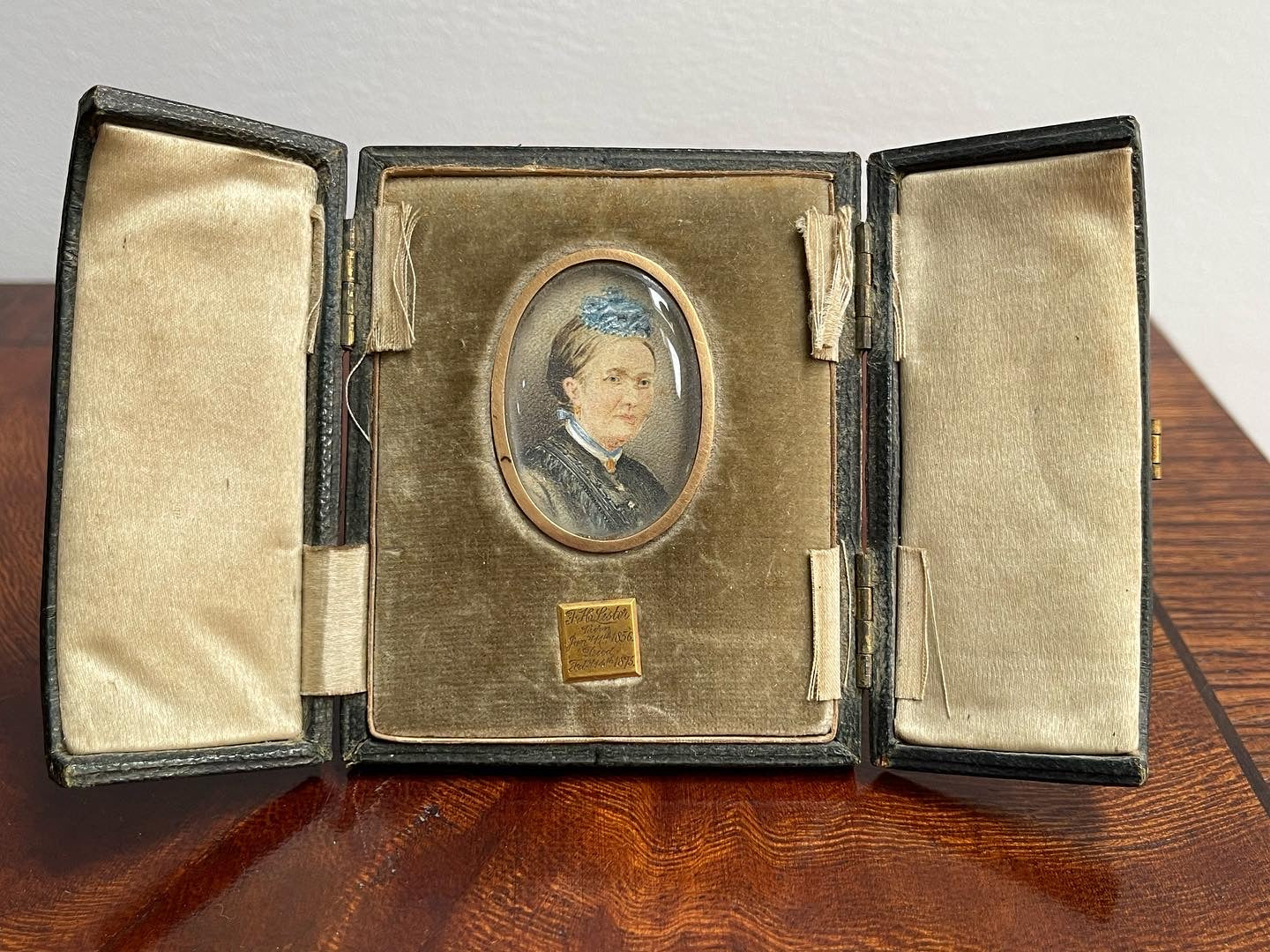 19th Century Miniature Watercolour Portrait Painting - Fanny Coryton