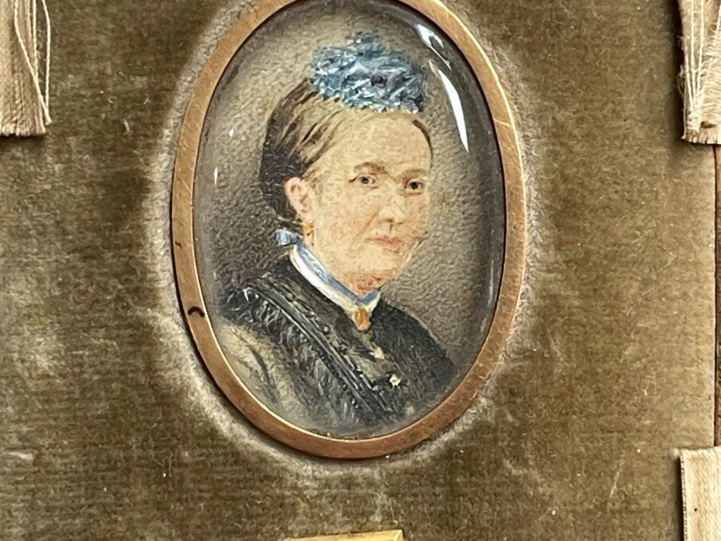 19th Century Miniature Watercolour Portrait Painting - Fanny Coryton