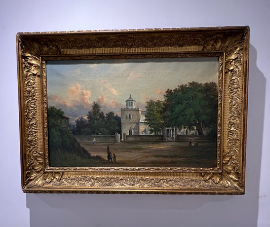 INDIA Dipinto ad olio del XIX secolo