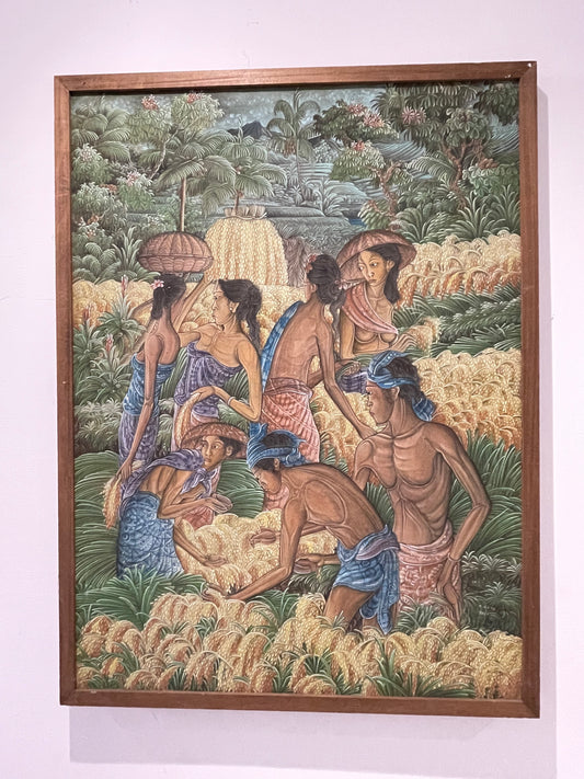 Batik Harvest Scene c1950's