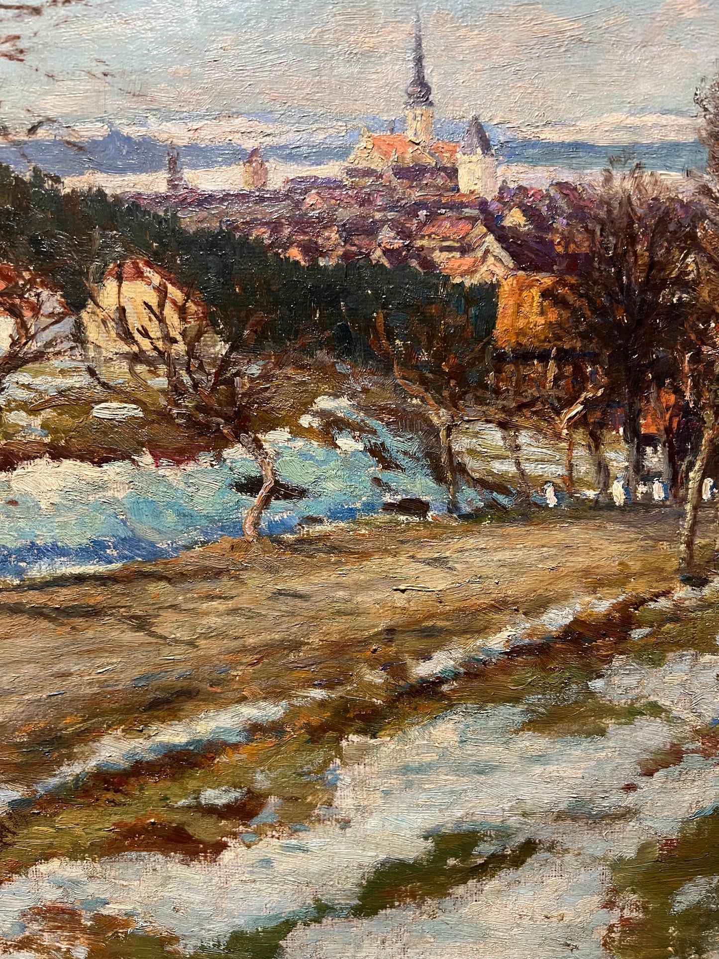 IMPRESSIONIST EUROPEAN VIEW WITH A CHURCH