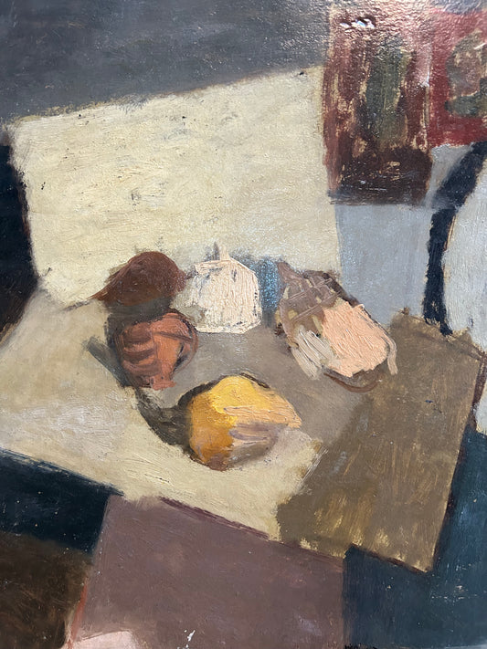 Un olio cubista su tavola della fine degli anni '30