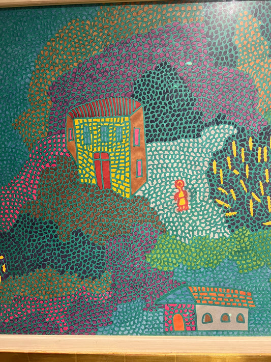 Paesaggio astratto moderno di Yeshayau Scheinfeld (1909-1979)