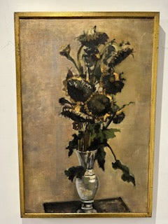 Large 1950's Still Life  of Sunflowers