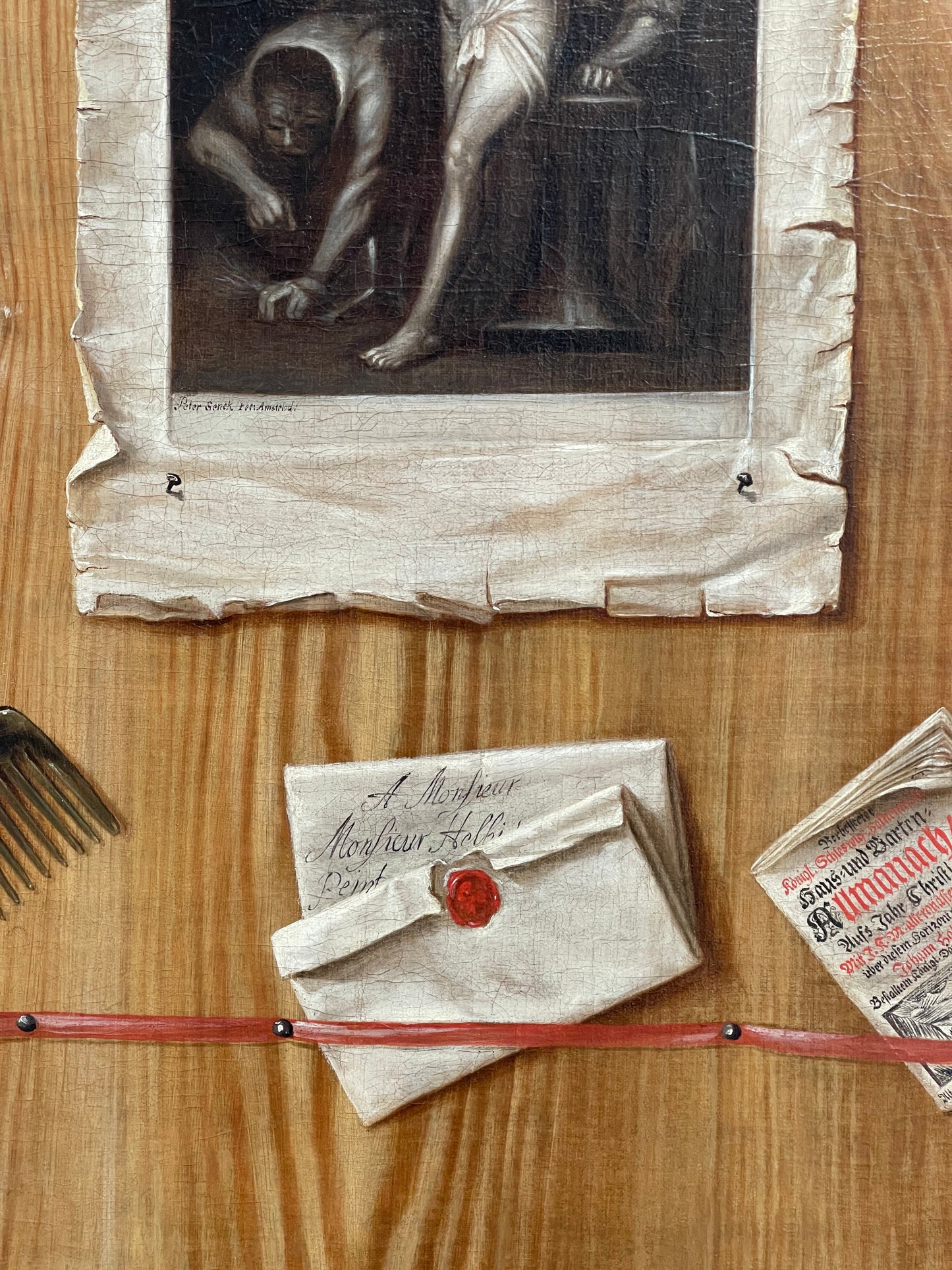 Jakob Heinrich Helbigk (Amburgo 1640 - 1746) Dipinto ad olio del XVIII secolo - Trompe-l'oeil