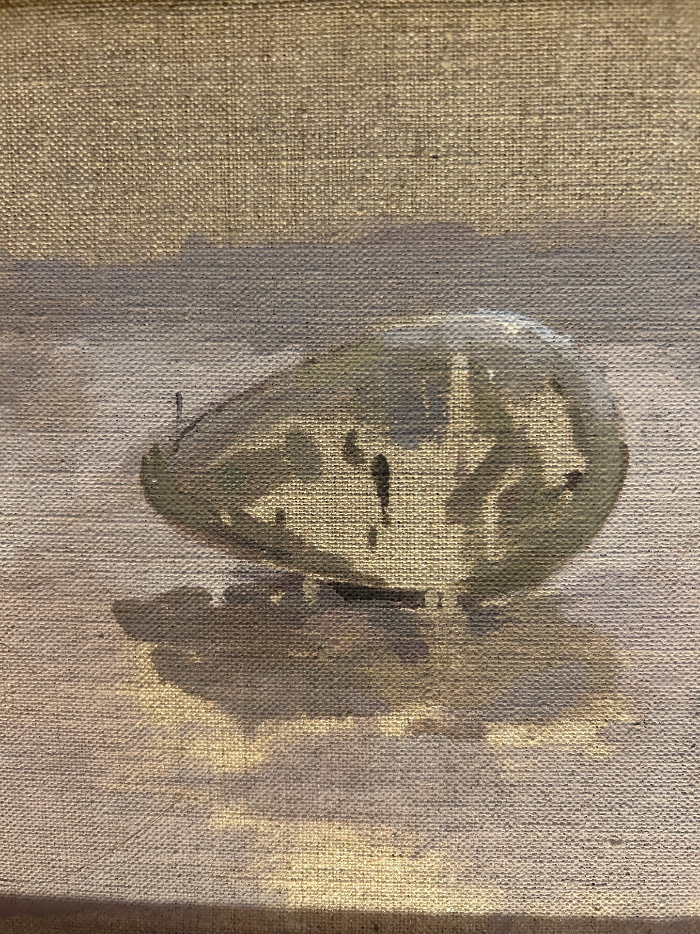 Still Life of Three Quails Eggs Oil on Canvas