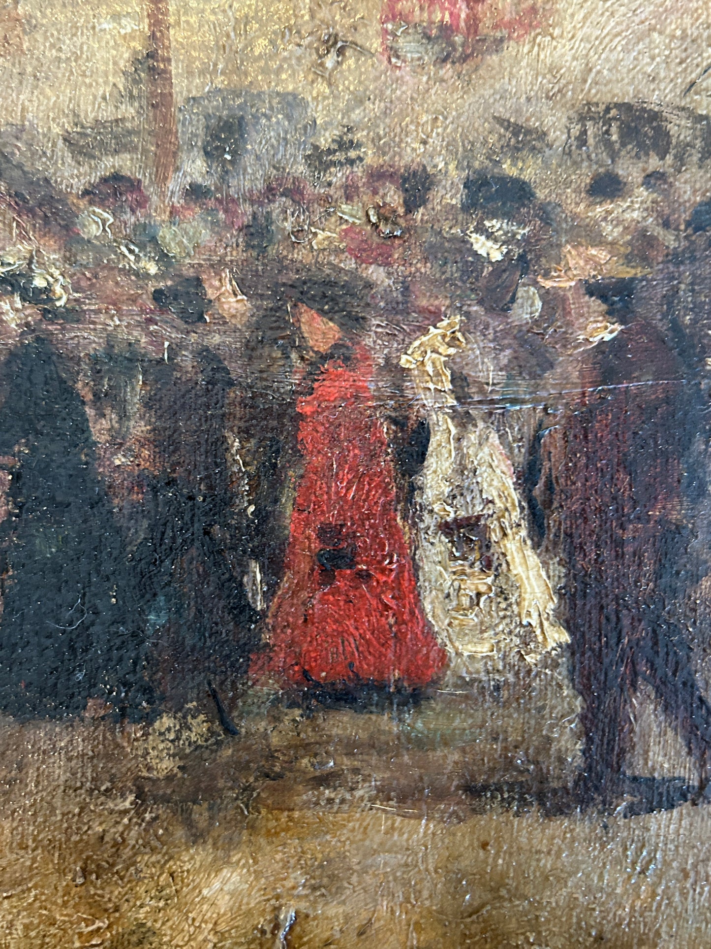 Olio su tela con scena di strada impressionista del XX secolo a Parigi