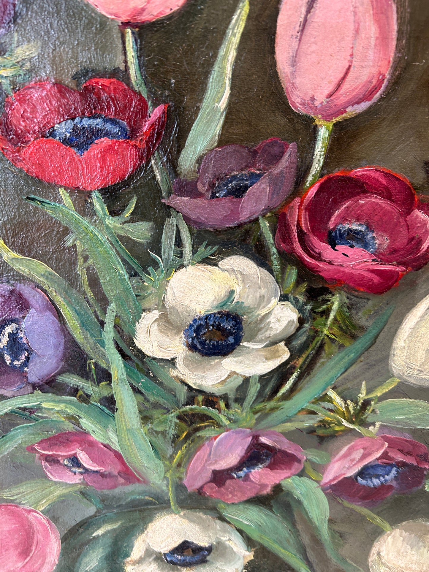 Feels Like Spring! 1950's Floral Oil on Canvas