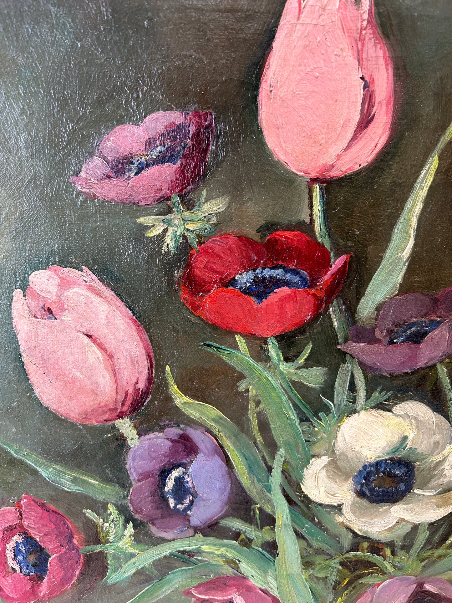 Feels Like Spring! 1950's Floral Oil on Canvas