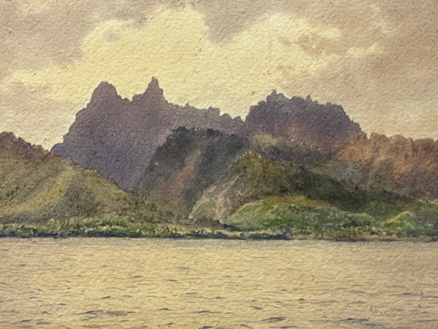 Louis Neville (1852-1919) Original Watercolour - Tahiti