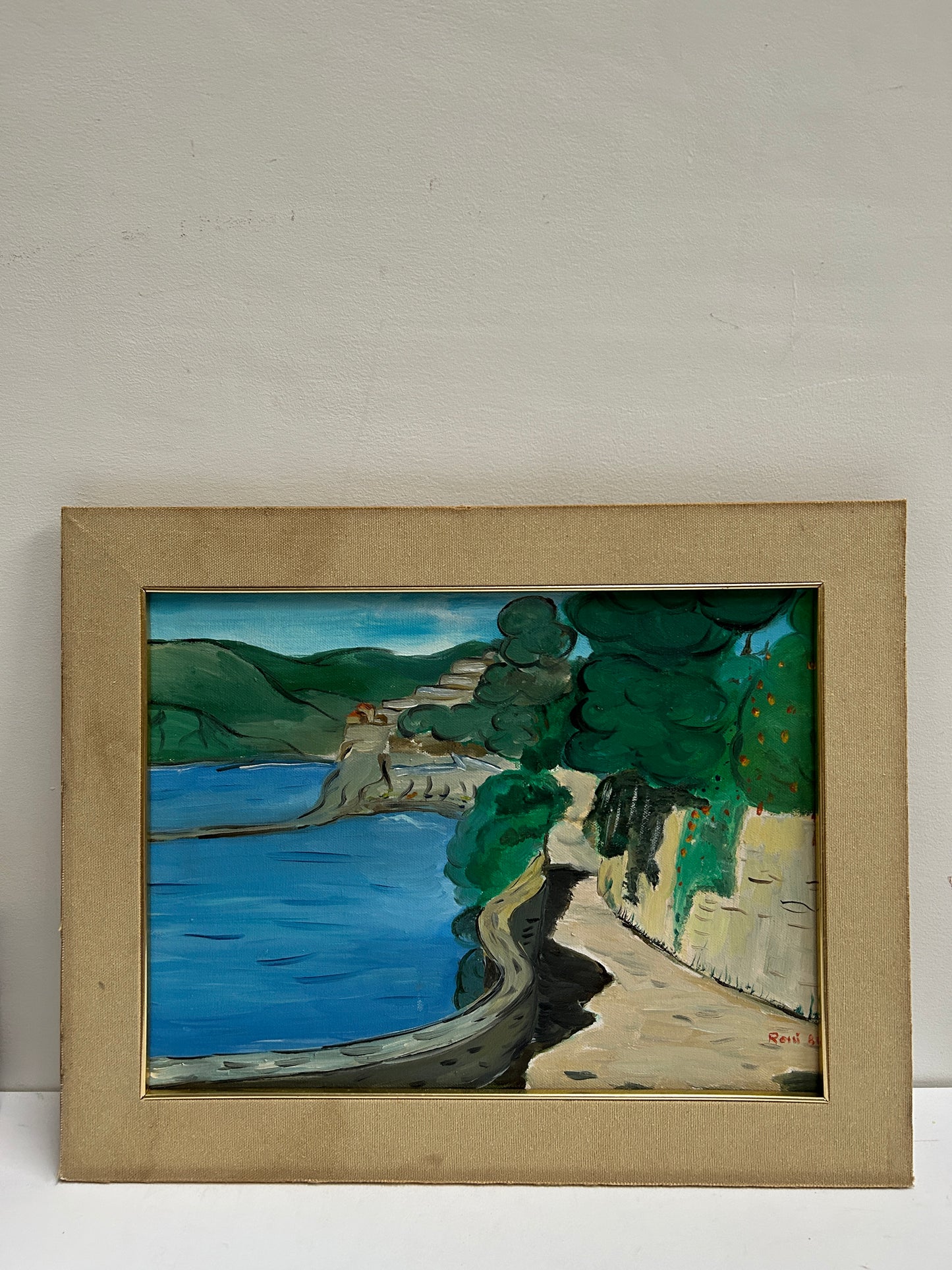 Monterossa Path Mid Century Italian Oil on Canvas