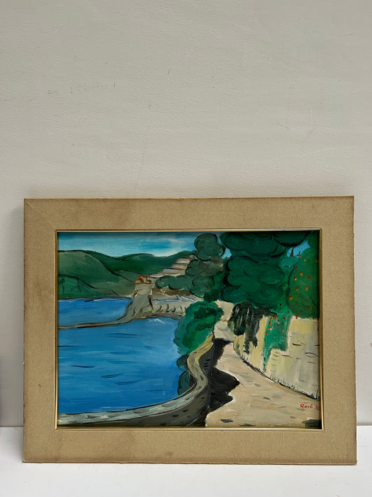 Monterossa Path Mid Century Italian Oil on Canvas