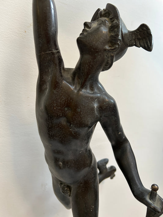 Figura continentale in bronzo di Hermes del XIX secolo