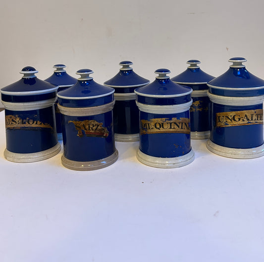 19th Century Blue Apothocary Jars