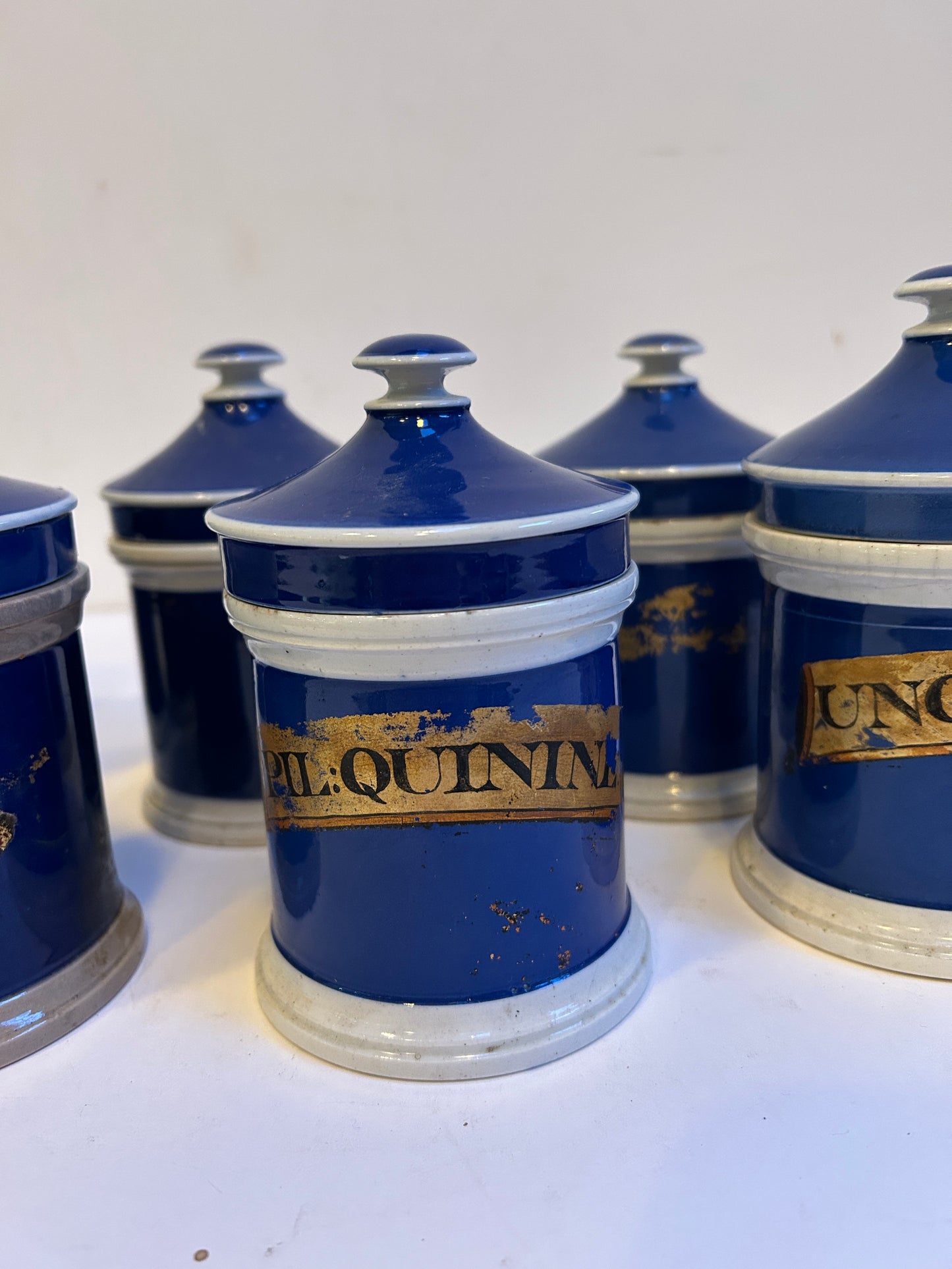 19th Century Blue Apothocary Jars